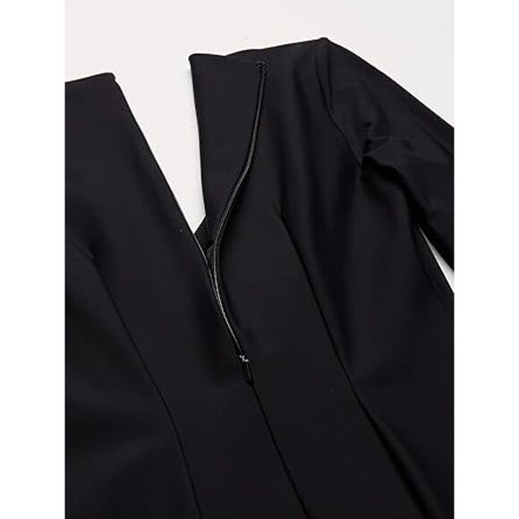 NWT Alex Evenings Women's Slimming Long Side Ruched Dress W Embellishment,Blk-6 - Picture 4 of 4